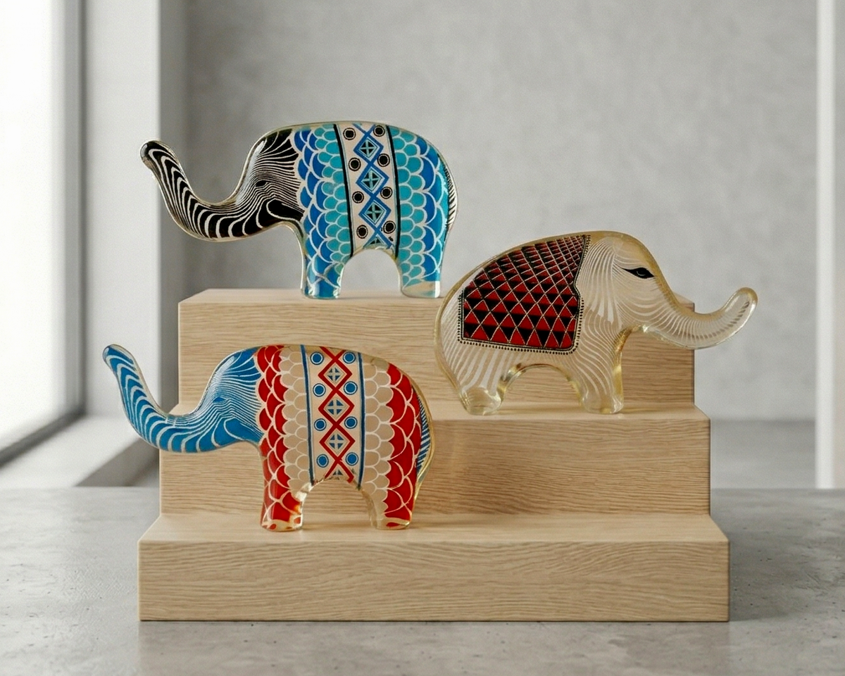 Abraham Palatnik (Brasil) Elefante de 4", de la colección Artemis | Azul y negro