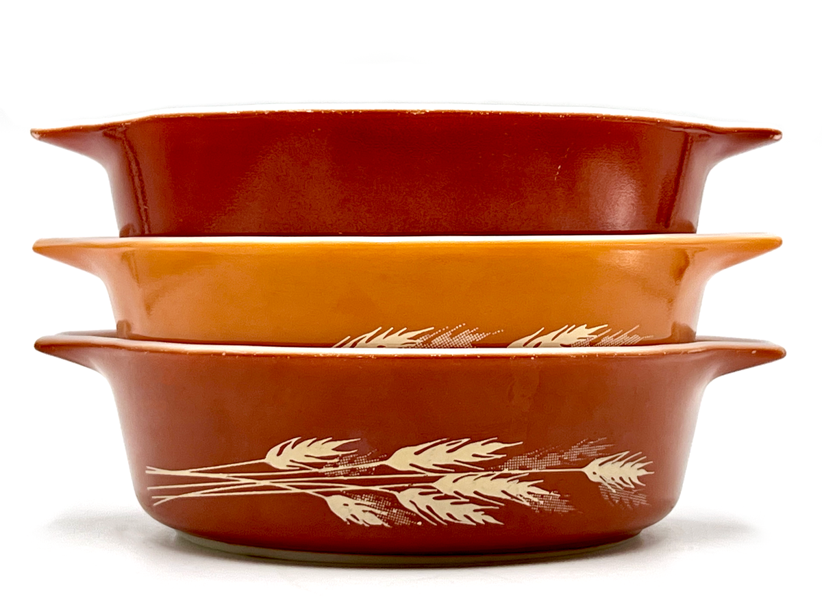 Cacerolas redondas PYREX (EE. UU.) "Cosecha de otoño" | Modelos n.° 471, n.° 472 y n.° 473