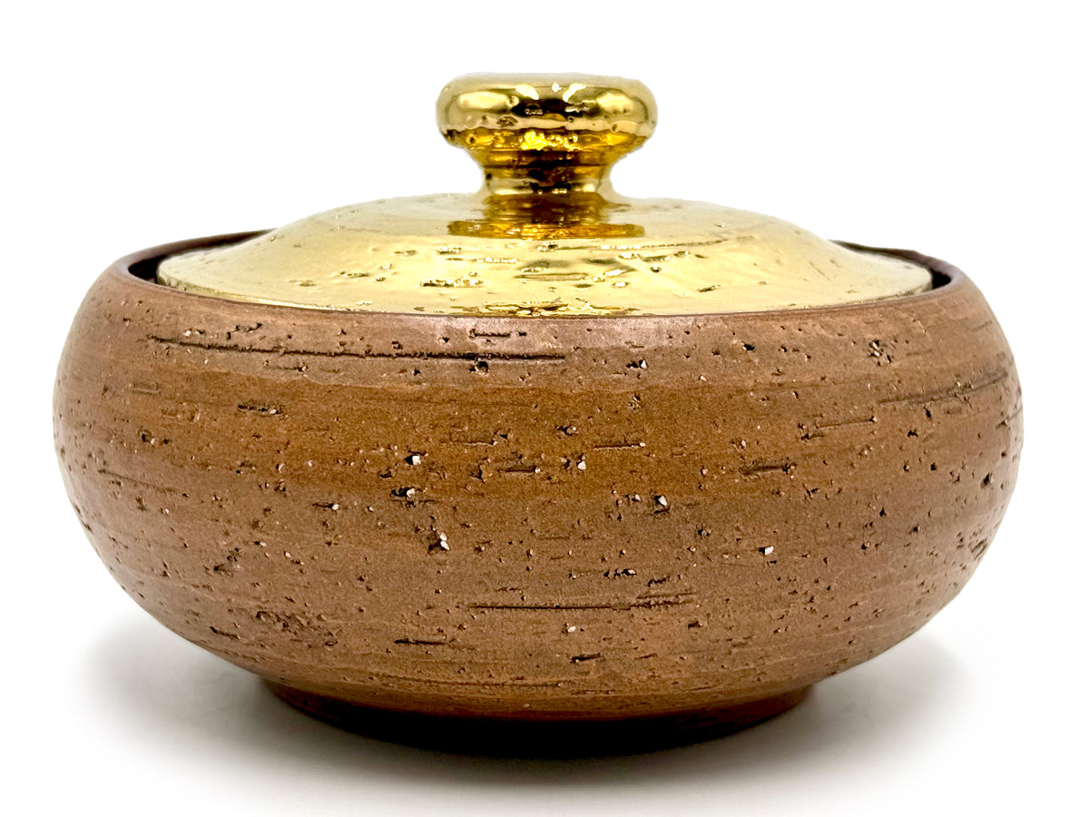 Studio 4 (Italy) Gold 6.5" Lidded Jar *RARE FIND*