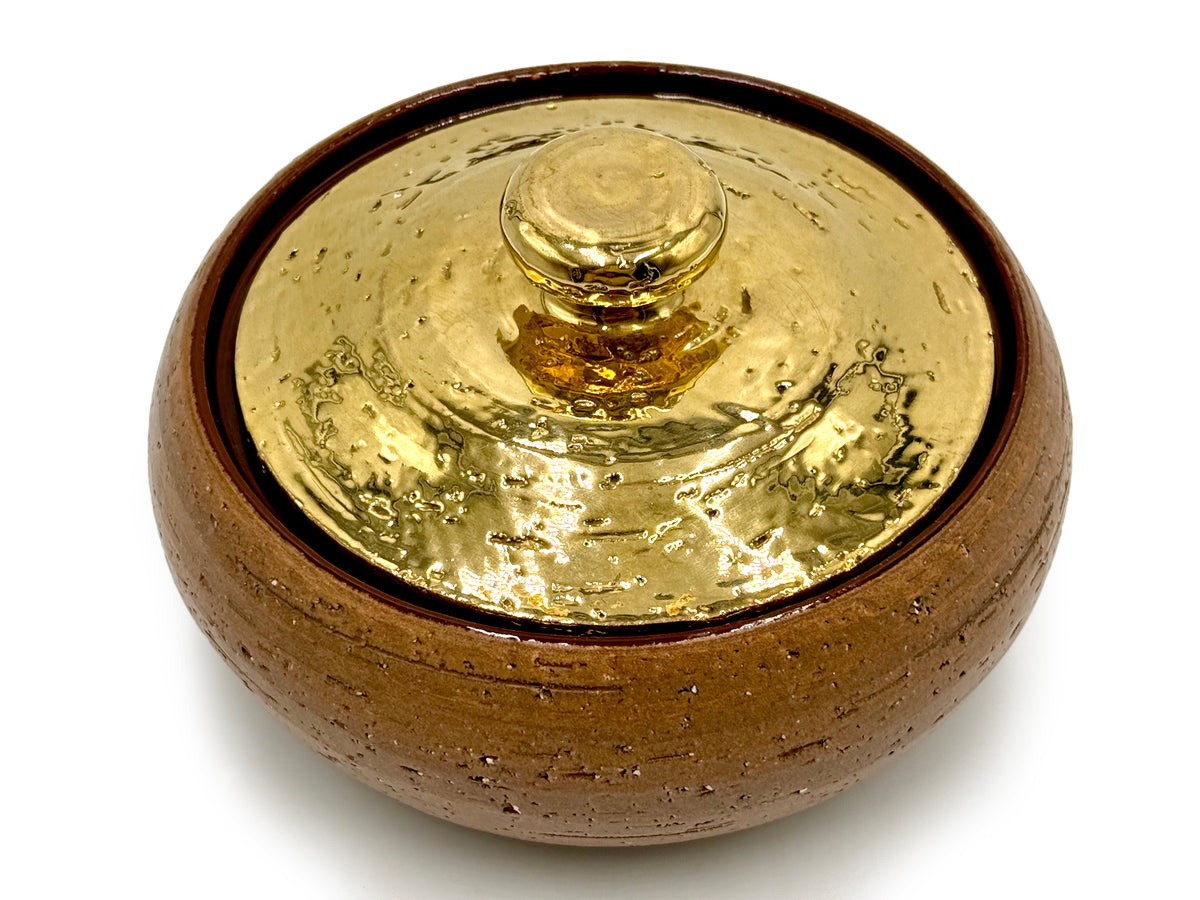 Studio 4 (Italy) Gold 6.5" Lidded Jar *RARE FIND*