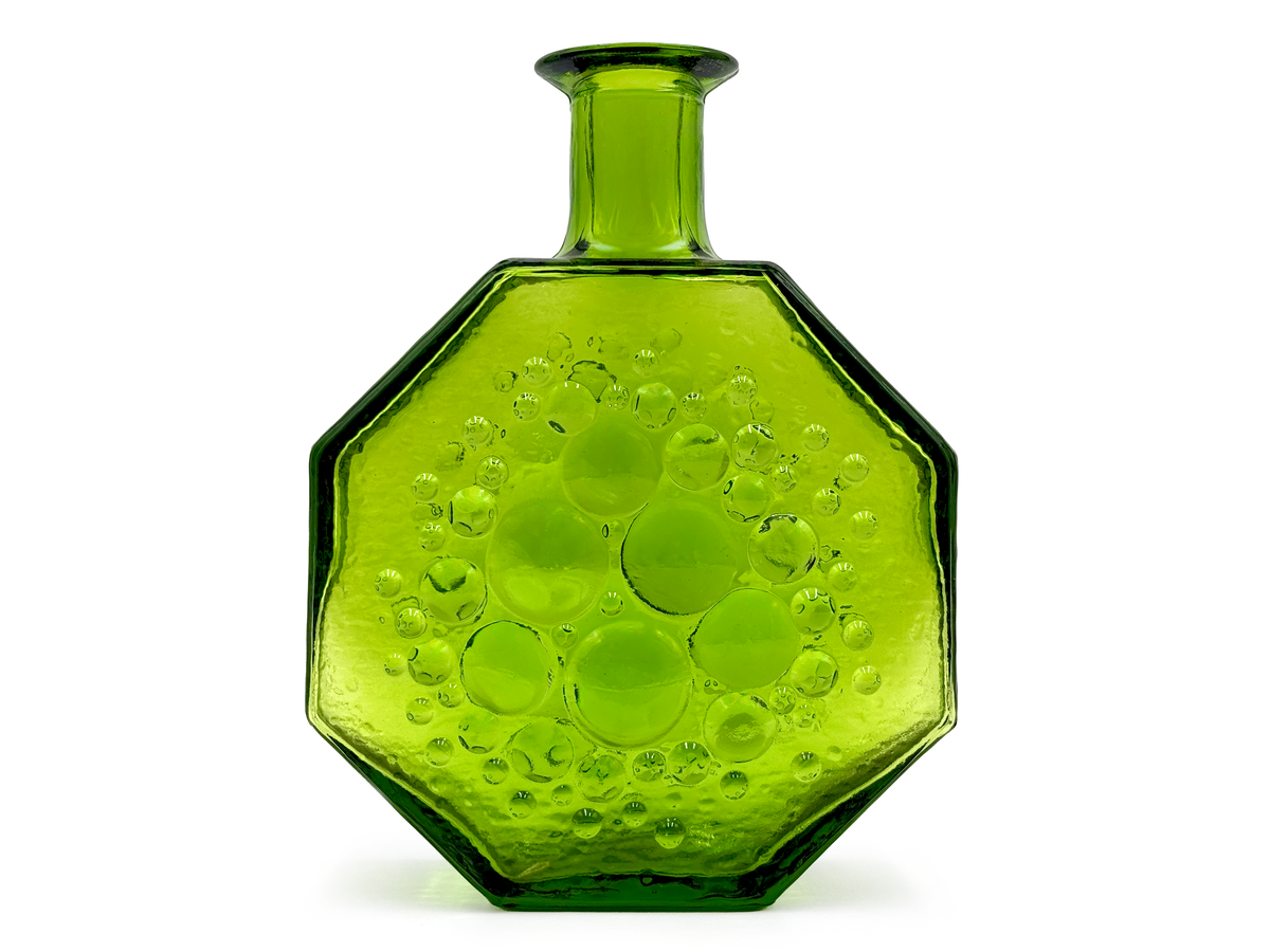 Riihimäki / Riihimäen Lasi (Finlande) Vase bouteille 'Stella Polaris', en vert | Modèle #1720 | Conçu par Nanny Still * TROUVER RARE *