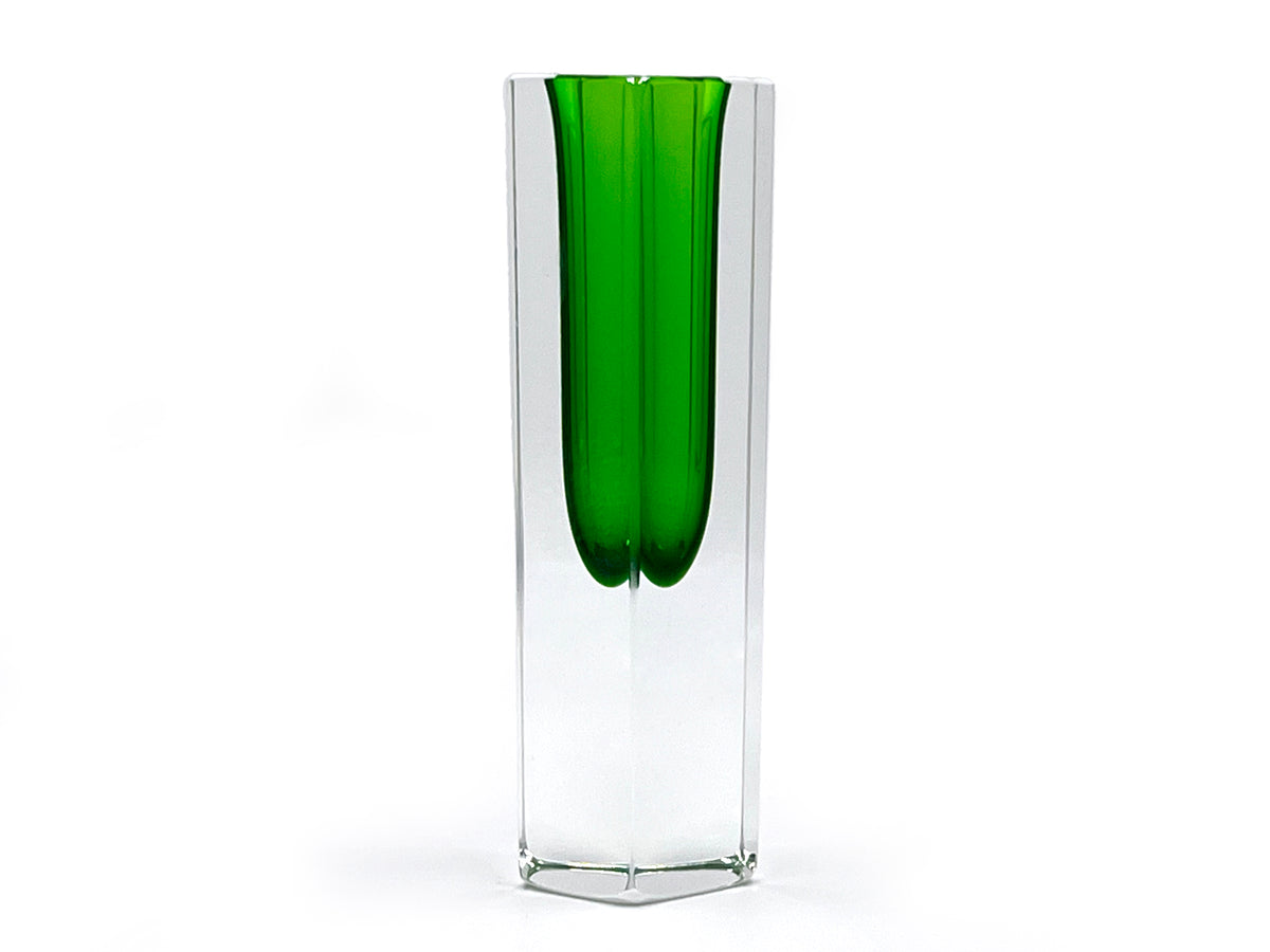 Faceted Art Glass 6" Block Vase | Made in Murano, Italy