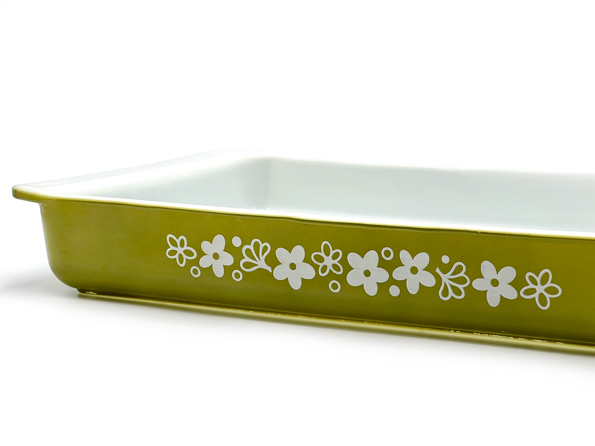 Molde para lasaña PYREX (EE. UU.) 'Spring Blossom Green' | Modelo n.° 933