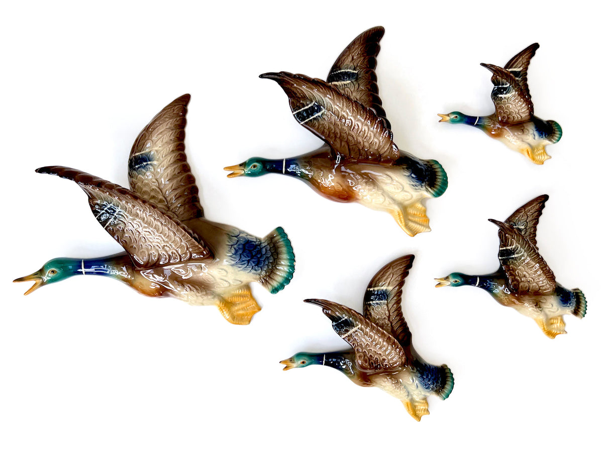 JEMA Holland (Netherlands) Flying Ducks/Mallards (set x5) - Complete Set! *RARE FIND*