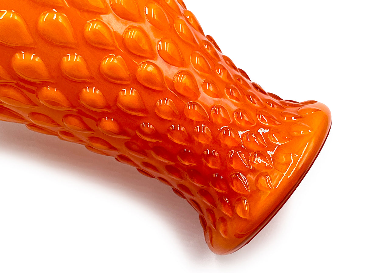 Jarra de vidrio Stelvia (Empoli, Italia) de su gama Opalina Fiorentina | Jarra de vidrio con revestimiento de 37 cm, color naranja