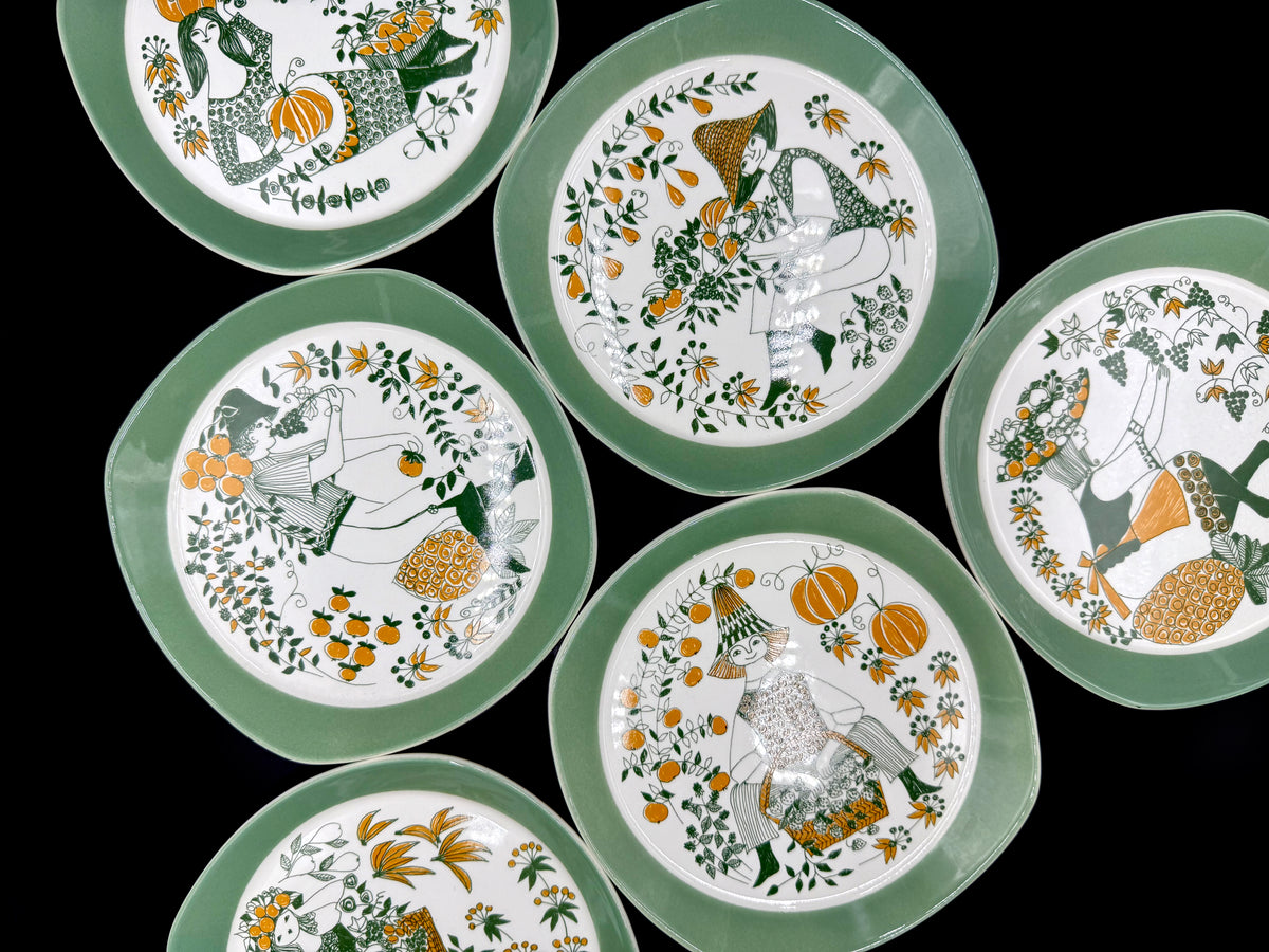 Figgjo (Norvège) Assiette à salade « Sicilia » 18 cm [Lot de 6] *RARE*