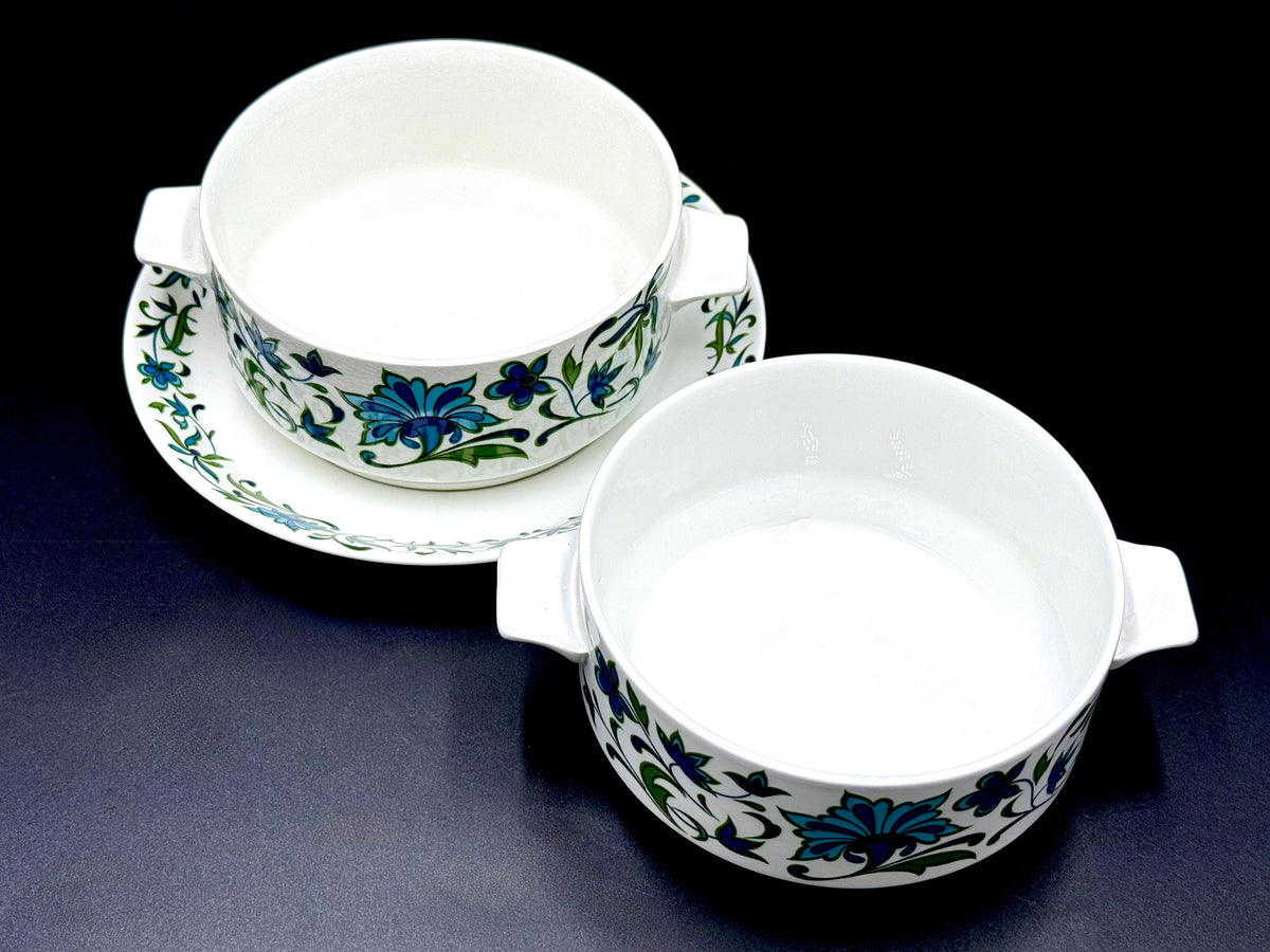 Bol à soupe plat crème « Jardin espagnol » 15 cm (lot de 2) Midwinter (Angleterre) | Création de Jessie Tait