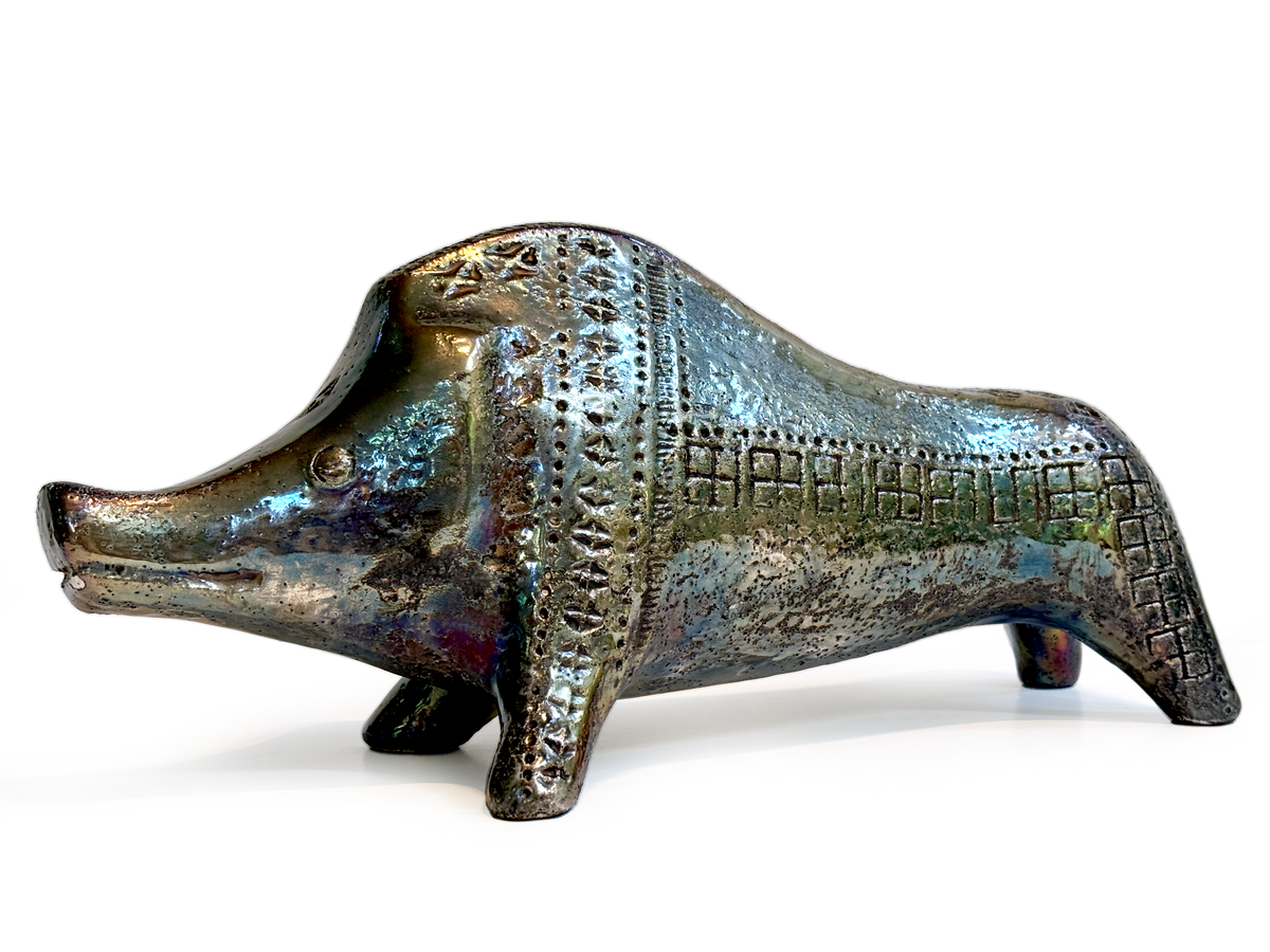 Bitossi (Italy) Metallic 'Rimini' 15" Boar *RARE FIND*