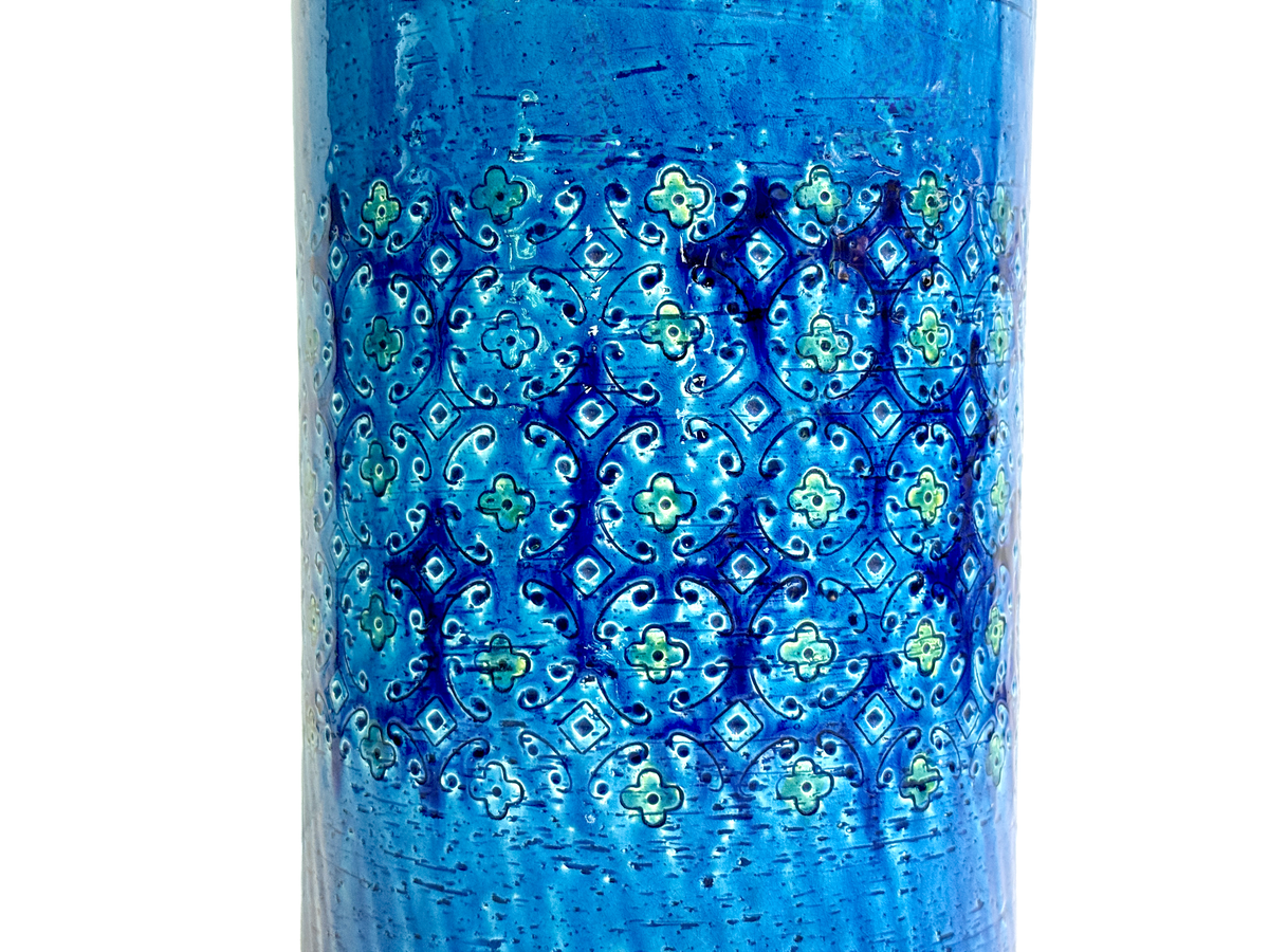 Bitossi (Italy) 'Spagnolo' in Blue, XXL 19.5" Floor Vase / Umbrella Stand *RARE FIND*