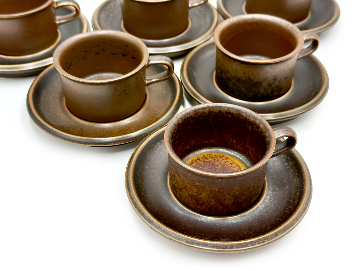 Arabia (Finland) 'Ruska' Demitasse Cup and Saucer [Sold Separately]