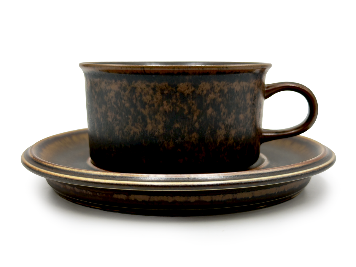 Arabia (Finland) 'Ruska' Flat Cup and Saucer [Sold Separately]