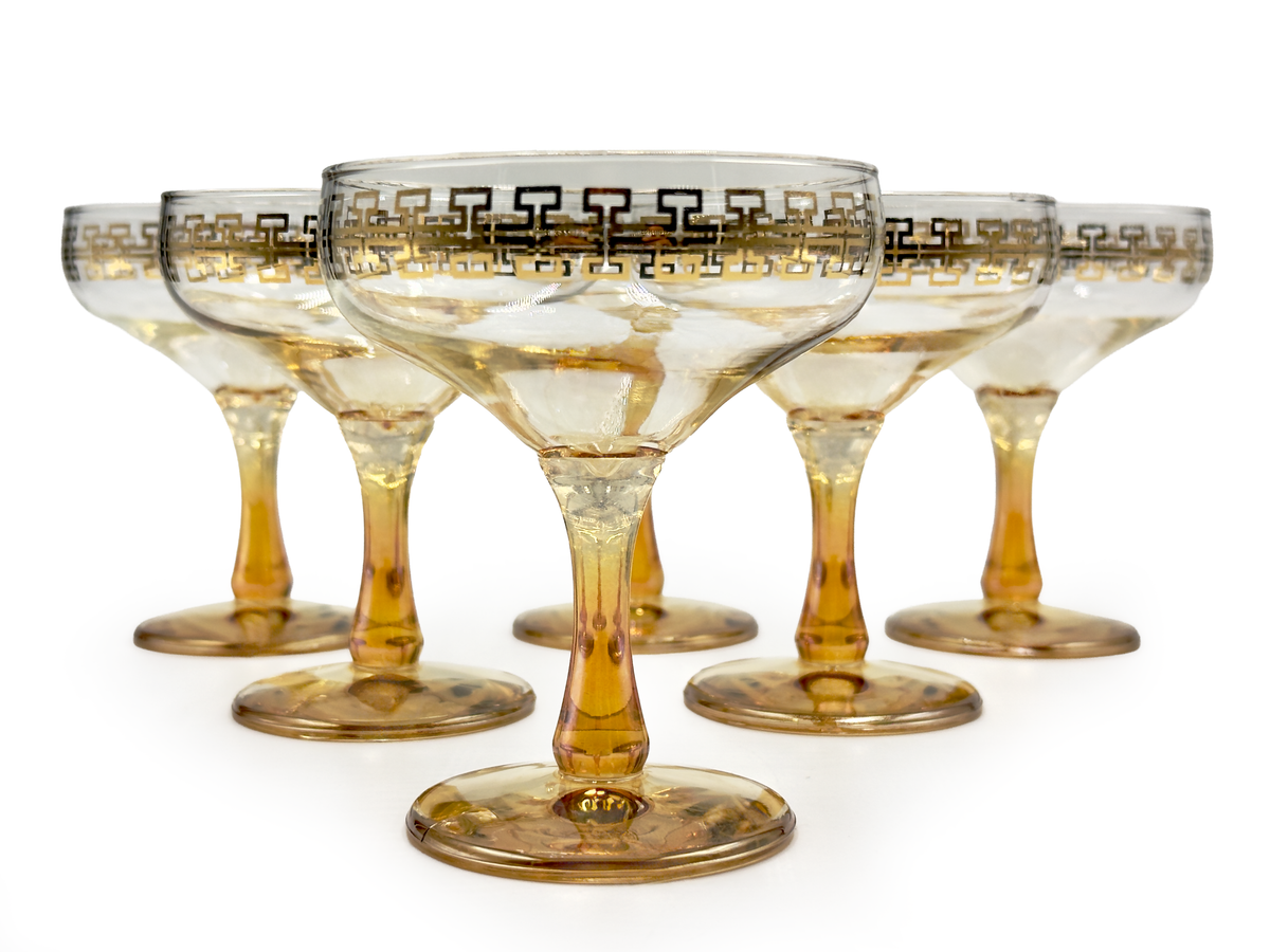Copas de champán Crown Crystal Glass (Australia) 'Egipto' [Juego de 6]