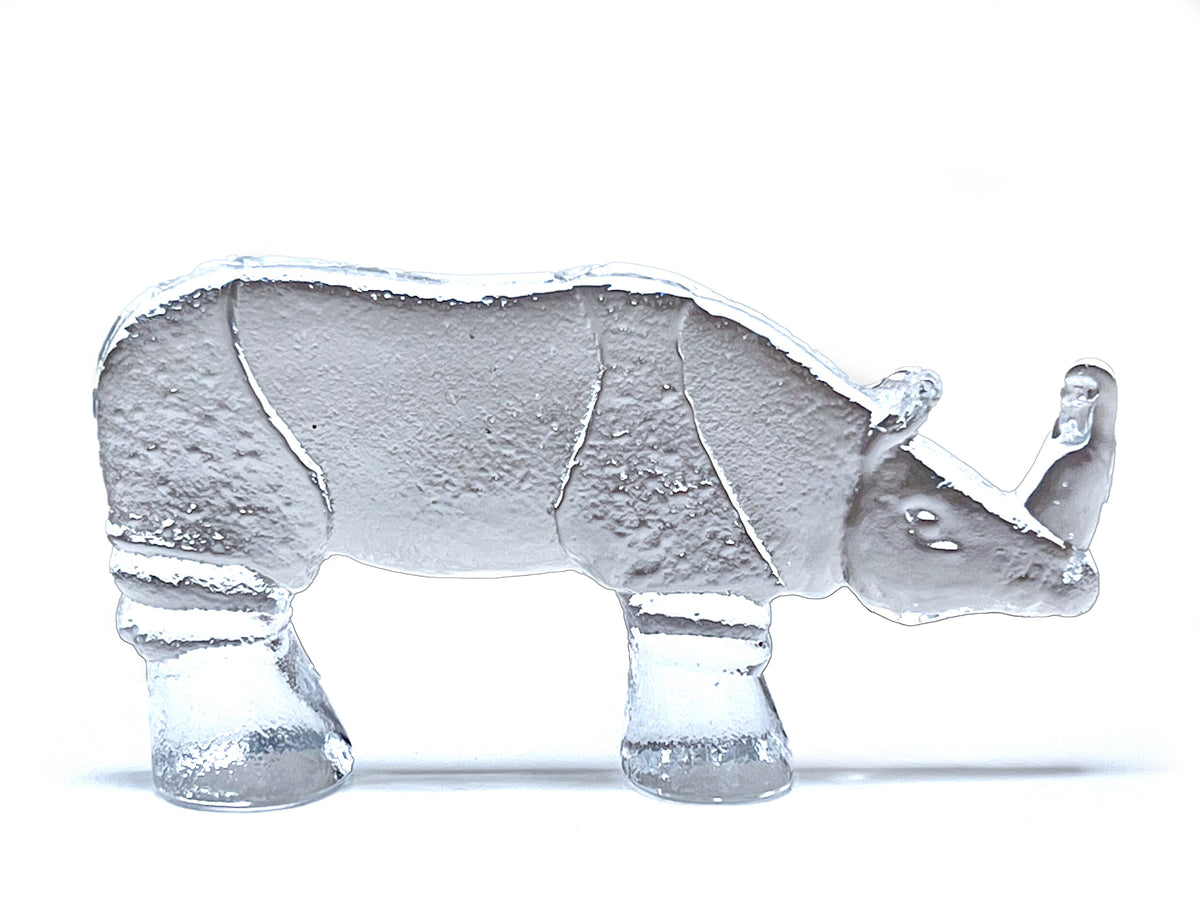 Kosta Boda (Sweden) 'Noshöring' (Rhinoceros) 5" Glass Figurine, from the Zoo series | Model 97617-3