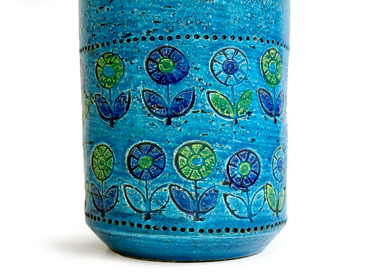 Bitossi (Italy) Large 21.5" Table Lamp, with Hand-Made Lampshade (Vintage Fabric)