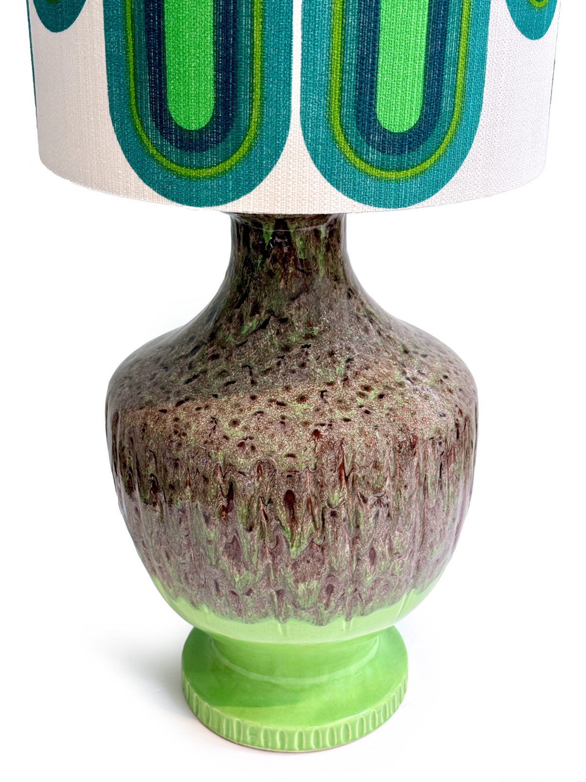 Ellis Ceramics (Australia) XXL 37" Table Lamp, with Hand-Made Lampshade (Vintage Fabric)