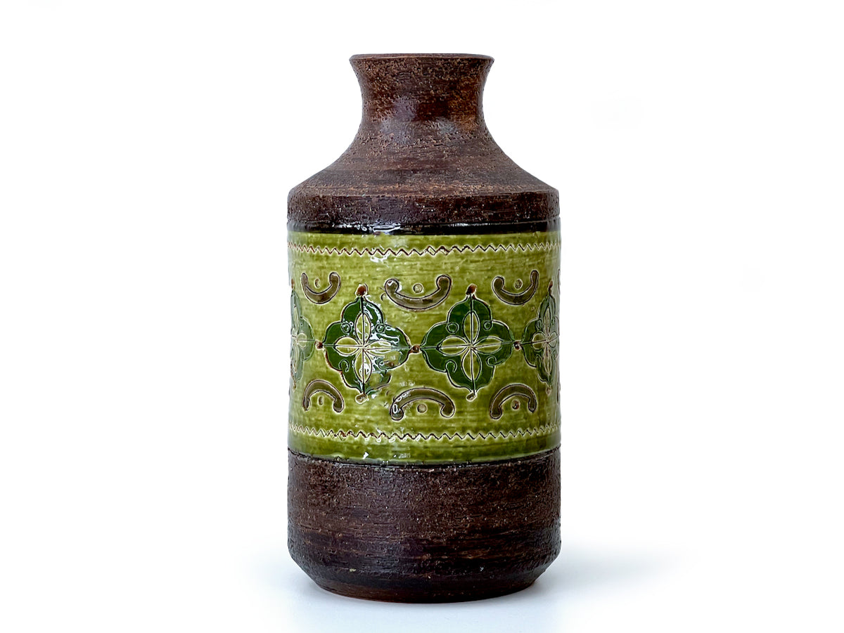 Bitossi (Italy) 'Carta Fiorentina' 8.5" Vase, in Olive Green