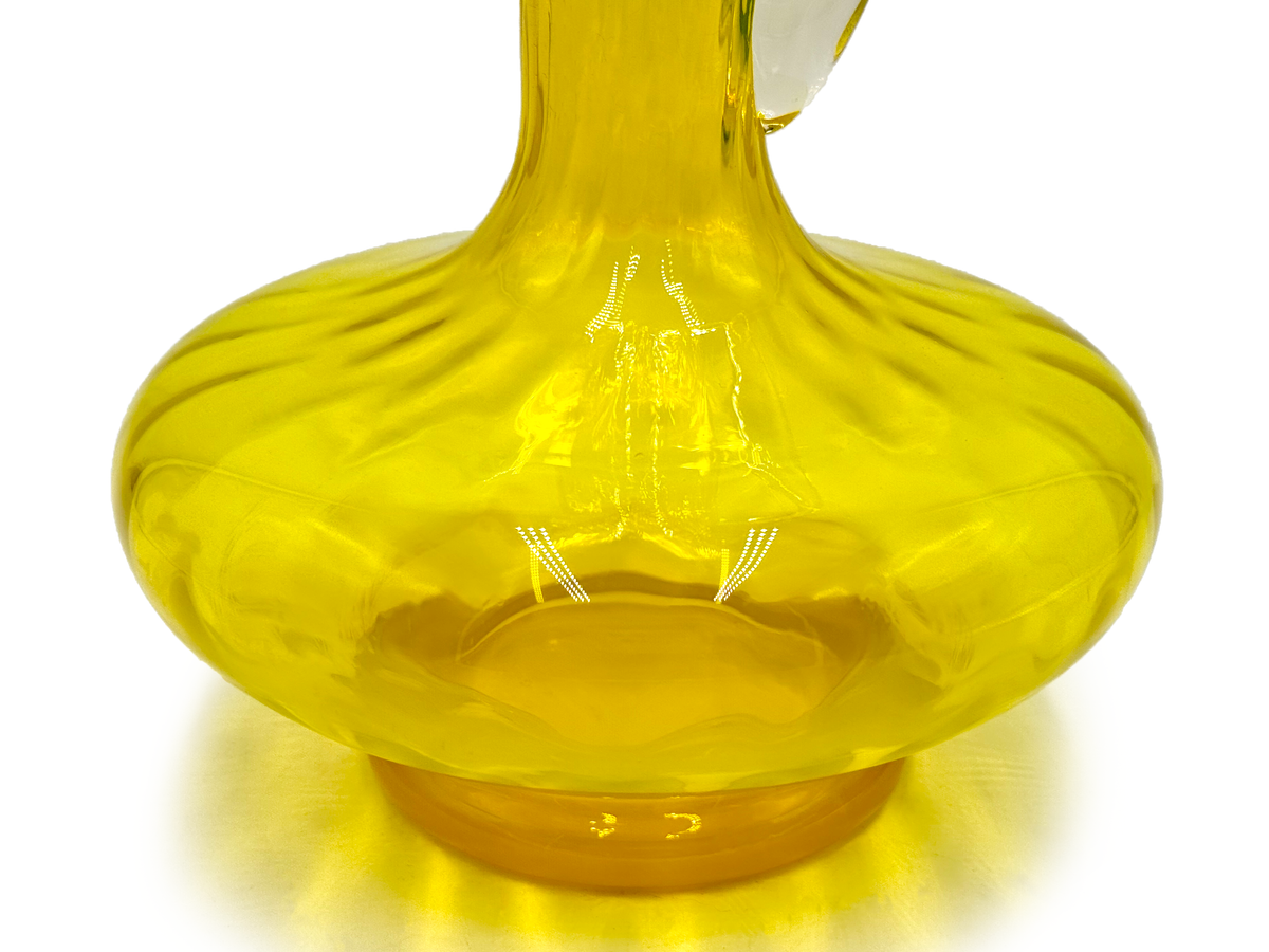 Pichet en verre jaune de 25 cm | Fabriqué à Empoli, Italie