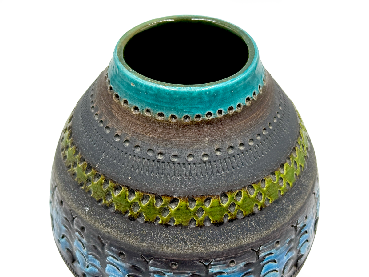 Bitossi (Italy) 'Genovese' in Blue/Green, 7.5" Vase