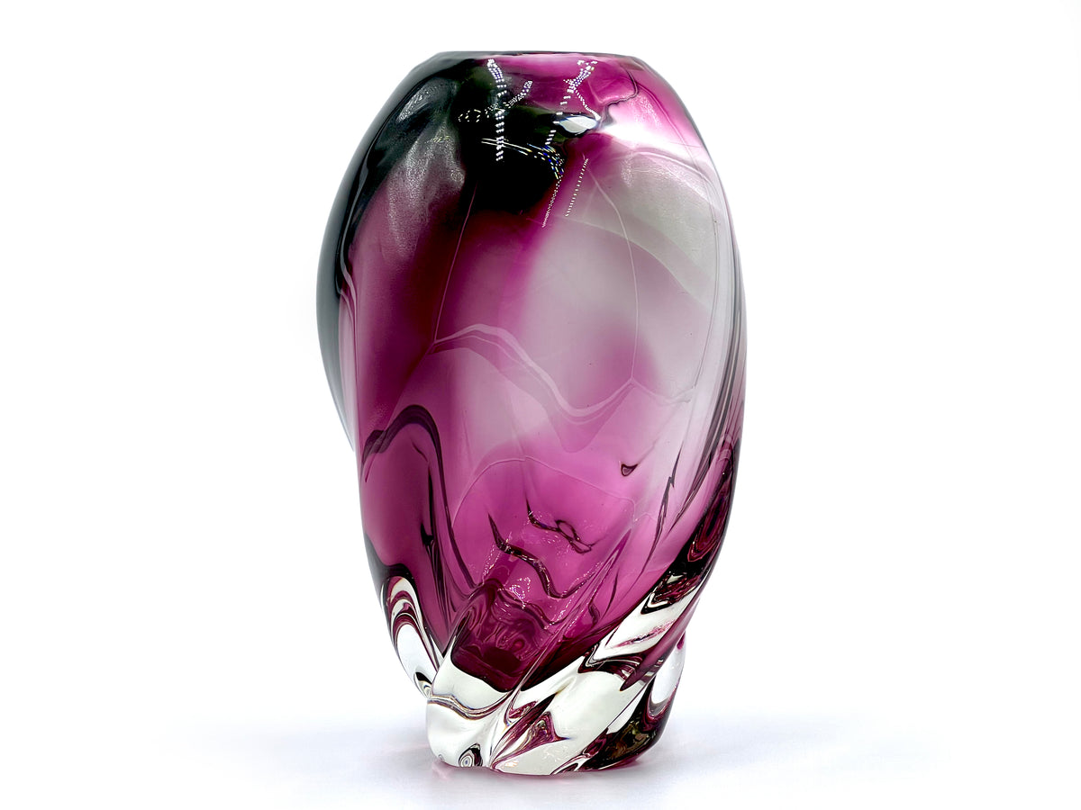 Sanyu Glass (Japon) Vase en verre d'art 8,5"