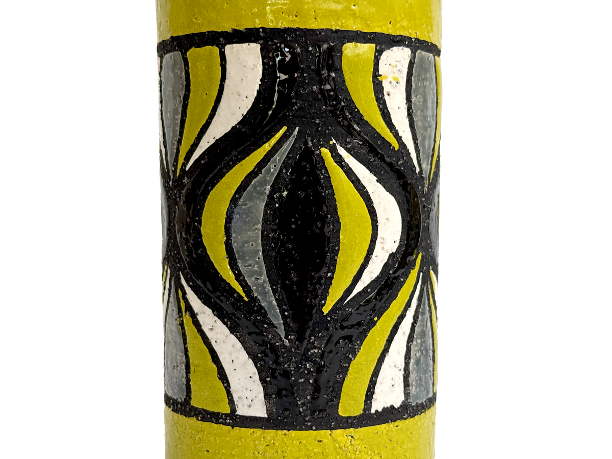 Bitossi (Italy) 'Pumpkin' in Lime/Black, 8.5" Vase *RARE FIND*