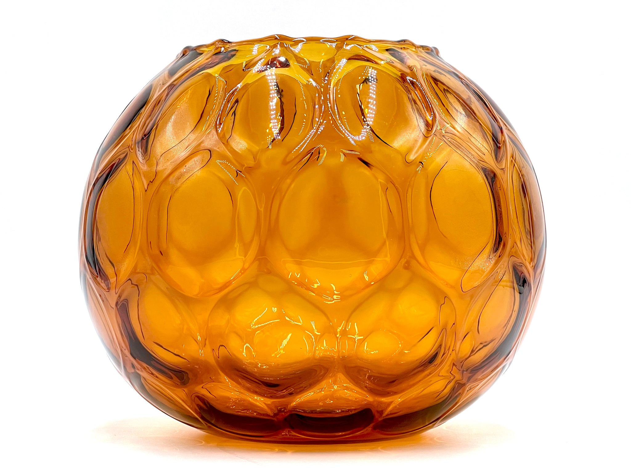 Superb Czech Vintage Rudolfova Hut' Chunky Amber outlets Art Glass Vase,Pattern Number 13141