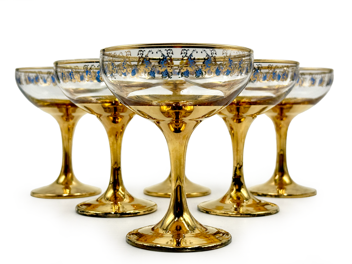 Copas de champán Crown Crystal Glass (Australia) [Juego de 6]