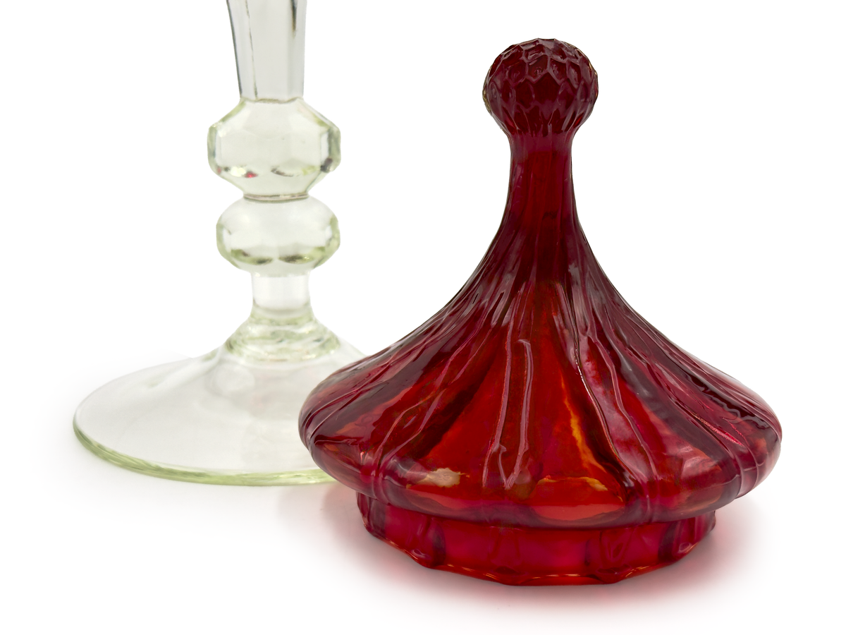 Jarra 'Fleur De Lis' de 14,5" de Stelvia Glass (Empoli, Italia), color aguamarina