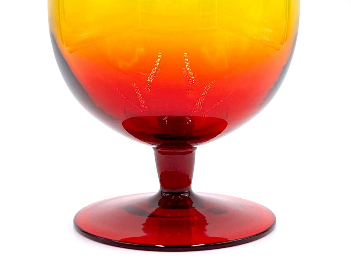Verre à cognac Blenko Glass Co (USA) 9 pouces, couleur mandarine