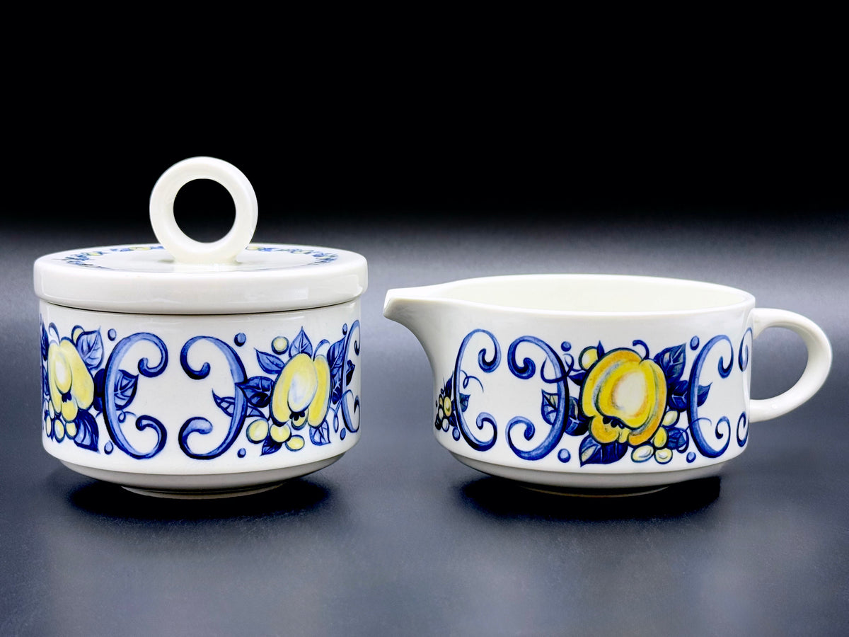 Villeroy &amp; Boch (Luxemburgo) Azucarero (con Tapa) 'Cádiz' y Crema para Leche