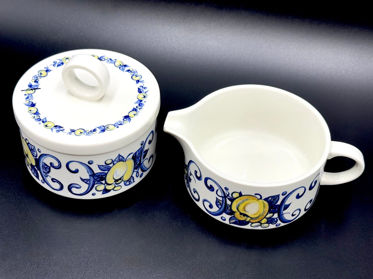 Villeroy &amp; Boch (Luxemburgo) Azucarero (con Tapa) 'Cádiz' y Crema para Leche