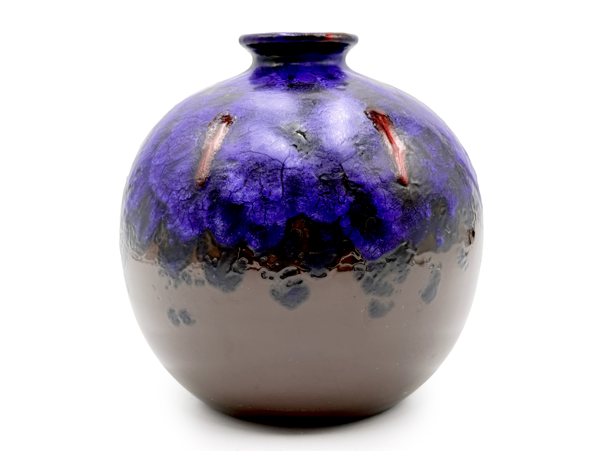 Bitossi (Italy) 6" Ball Vase, in Purple/Red *RARE FIND*