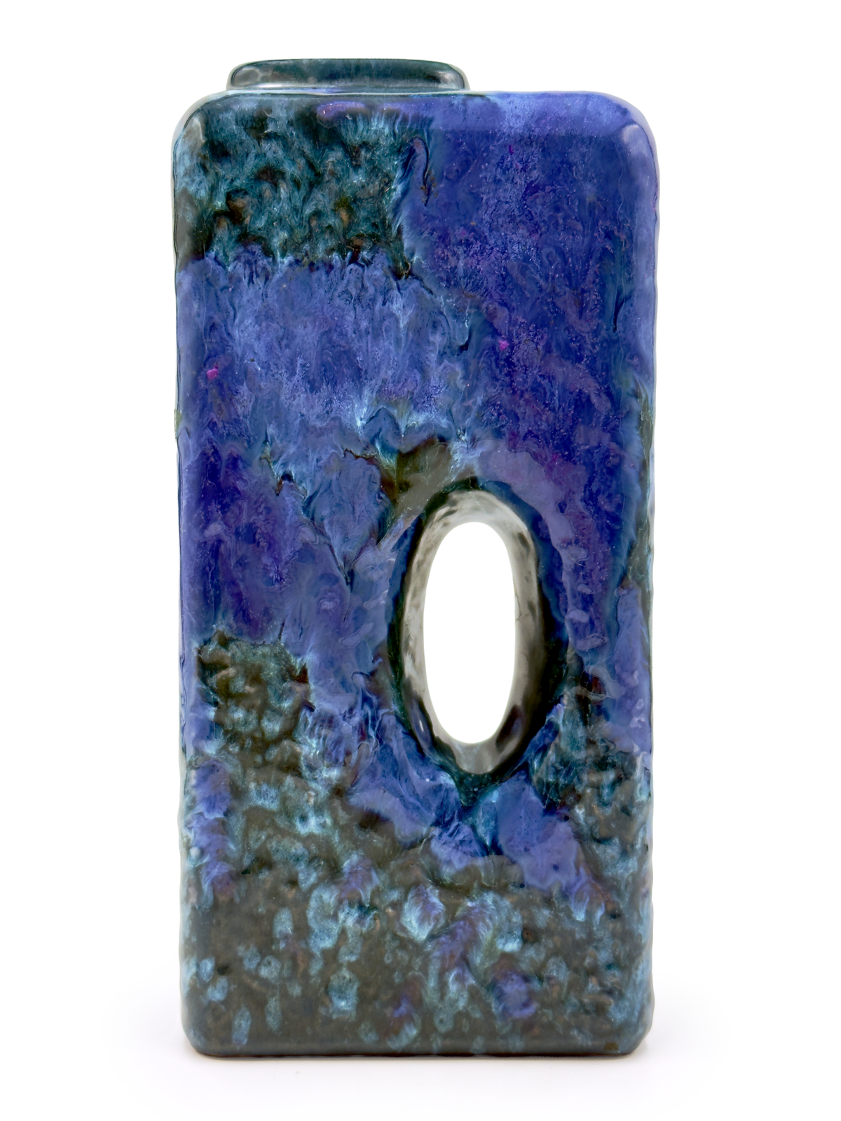 Marei Keramik (West Germany) Teal, Periwinkle, and Purple, 10" Vase | Model #2004 *RARE FIND*