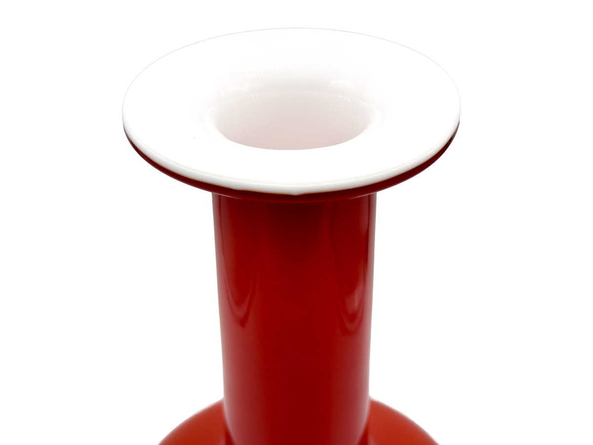 Holmegaard (Danemark) Vase de sol « Gulvvase » 30 cm en rubis/opale serti | Design : Otto Brauer *PIÈCE RARE*
