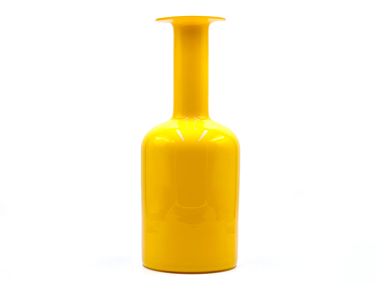 Holmegaard (Denmark) Medium 12" 'Gulvvase' (Floor Vase) in Yellow | Designed by Otto Brauer *RARE FIND*