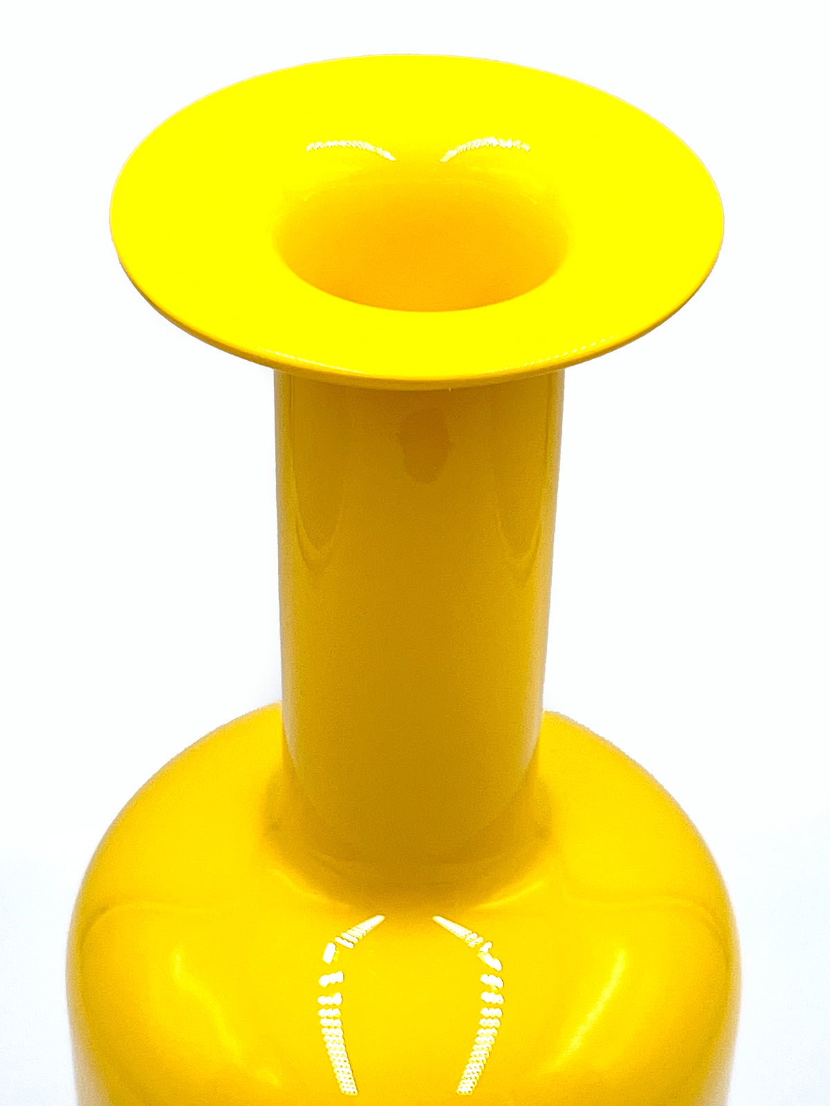 Holmegaard (Denmark) Medium 12" 'Gulvvase' (Floor Vase) in Yellow | Designed by Otto Brauer *RARE FIND*