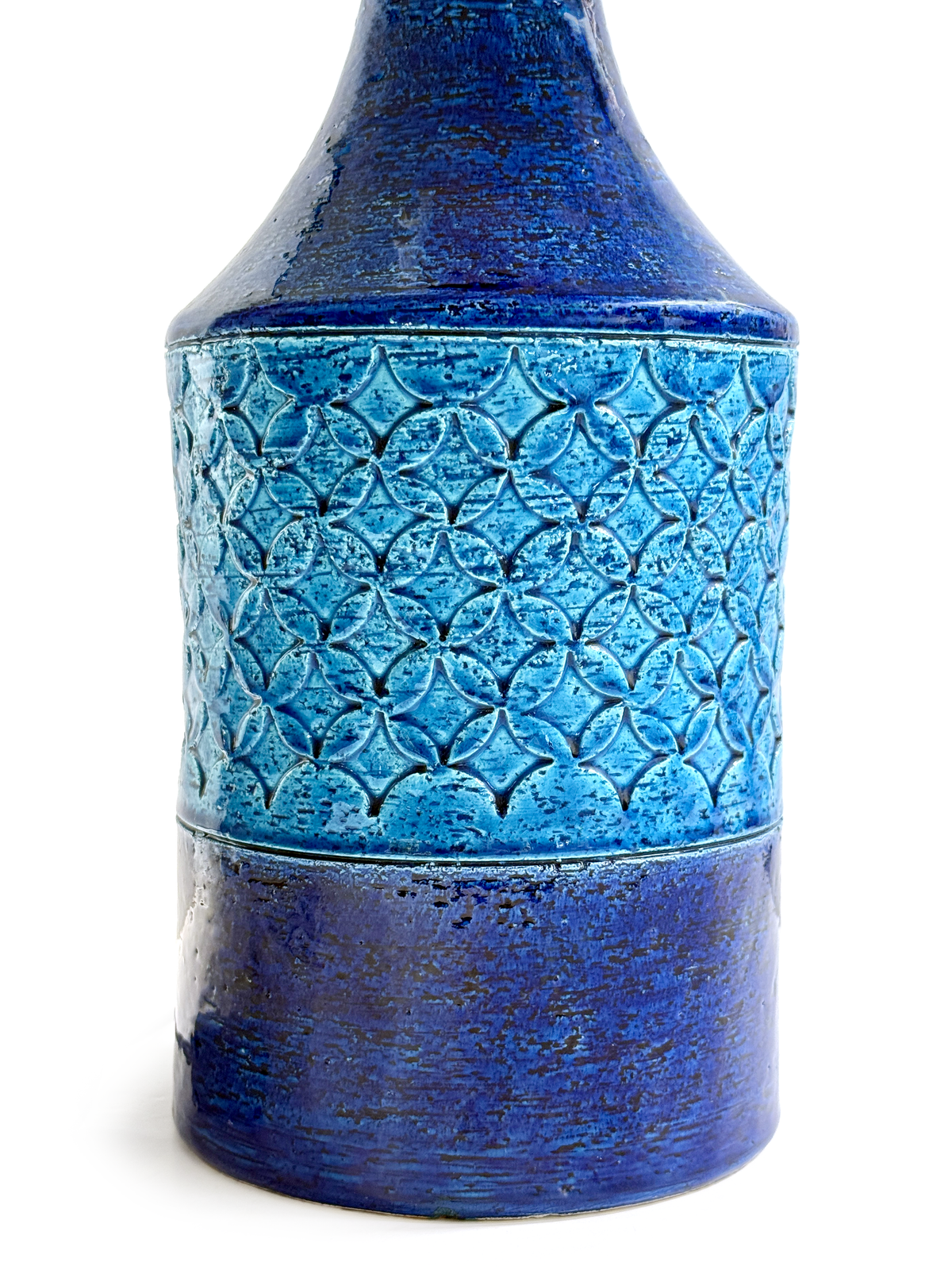 Bitossi (Italy) XL 34" Table Lamp, with Hand-Made Lampshade (Vintage Fabric)