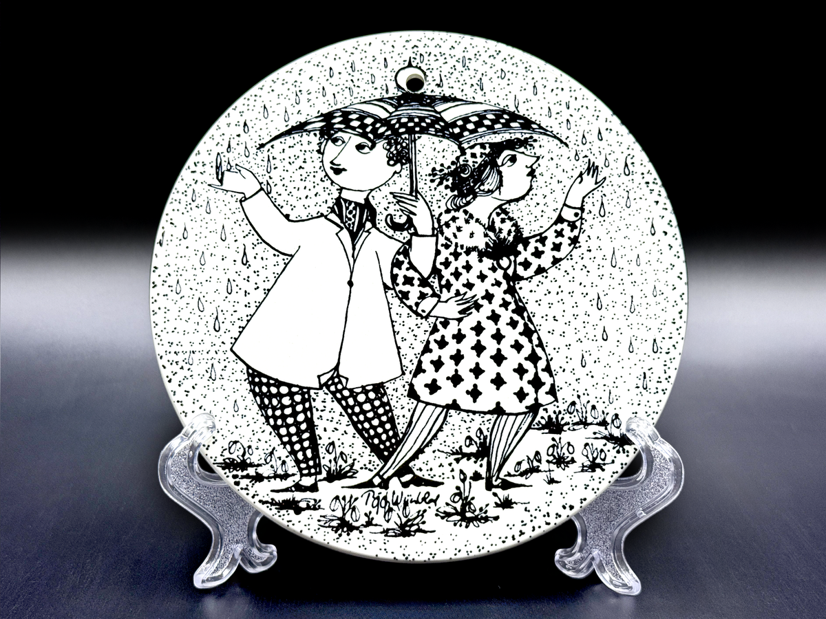 Plaques de calendrier de Nymølle (Danemark) - Plaque murale d'avril 'Konflikt' 6" | Conçue par Bjørn Wiinblad