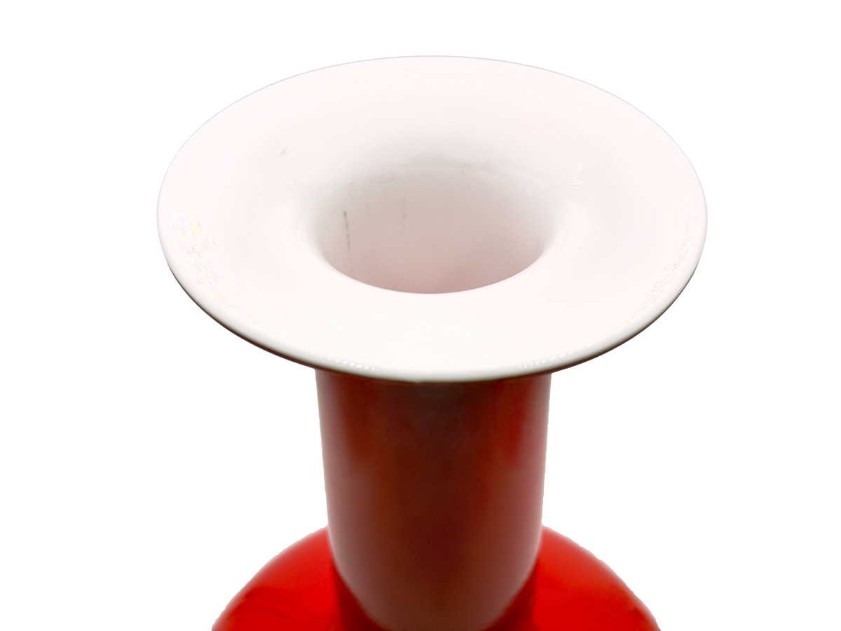 Holmegaard (Dinamarca) 'Gulvvase' (jarrón de suelo) de 25 cm en rubí/ópalo | Diseño de Otto Brauer *HALLAZGO RARO*