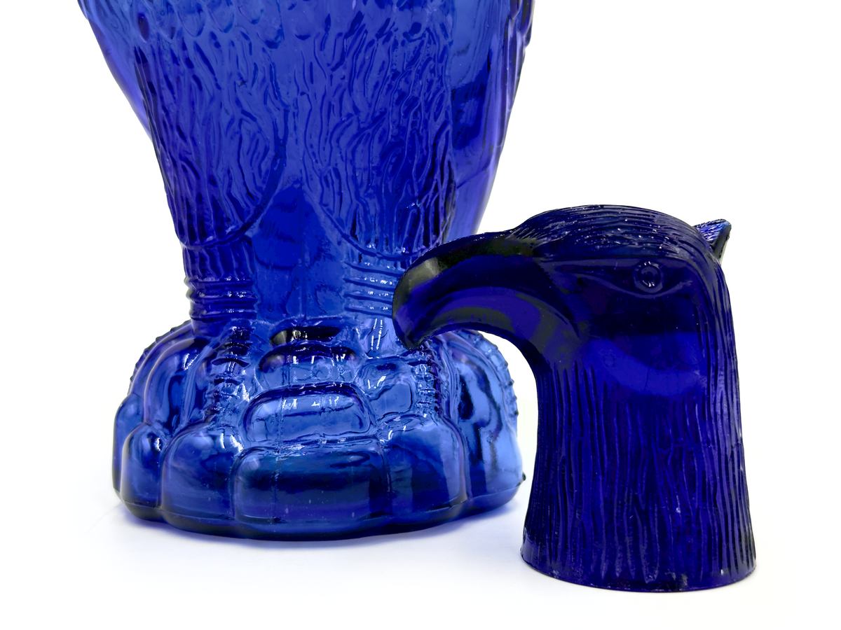 Decantador/botella Eagle de 28 cm de altura, en azul cielo | Fabricado en Empoli, Italia. *¡HALLAZGO RARA!*