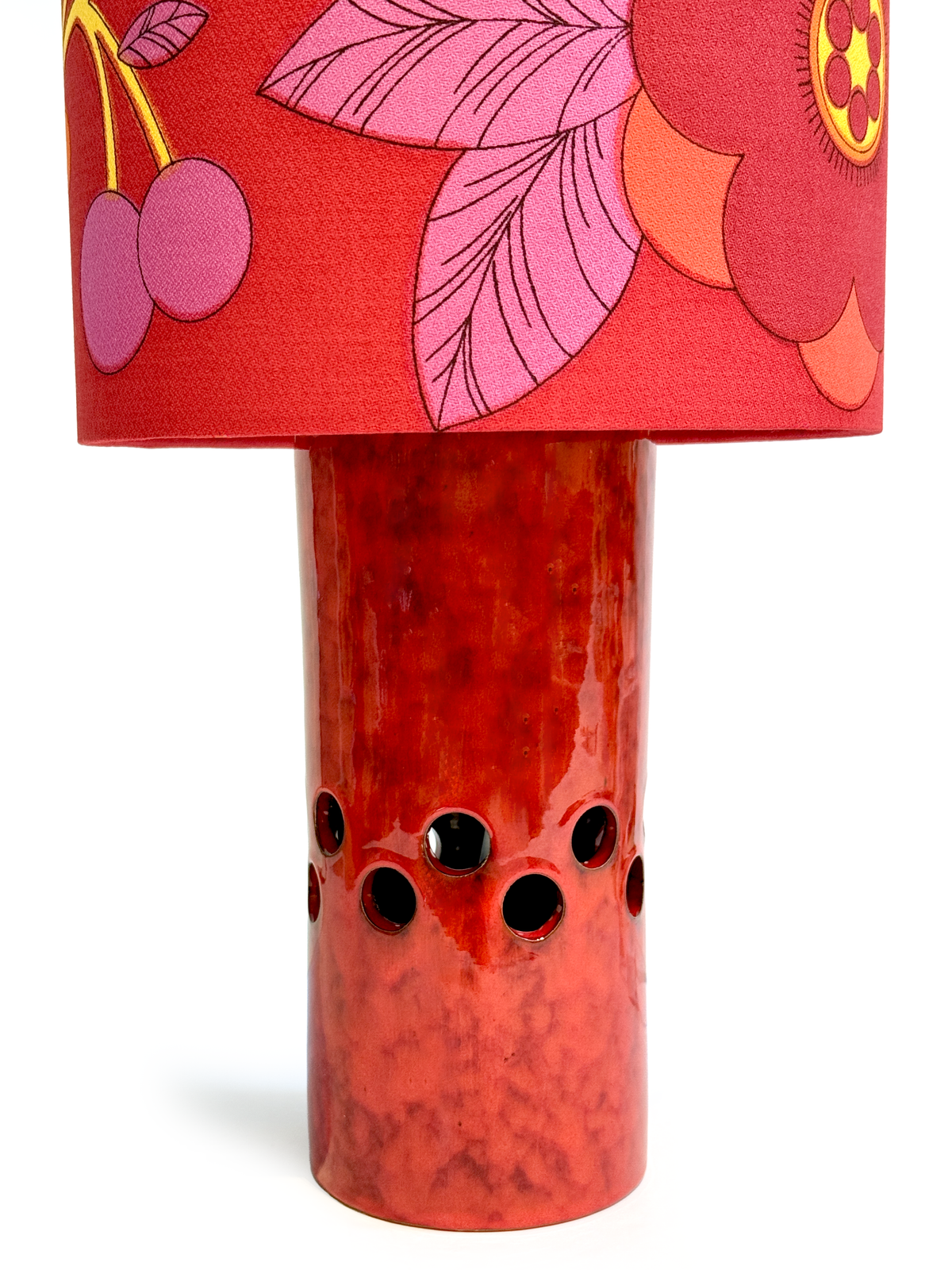 Italian Ceramic 26" Table Lamp, with Hand-Made Lampshade (Vintage Fabric)