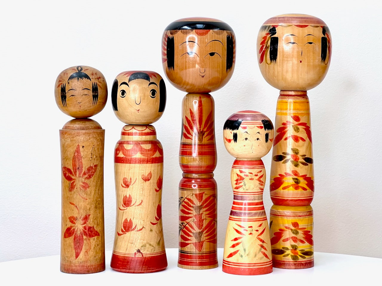 Traditional Style Vintage Japanese Kokeshi Wooden Dolls sold Separately 