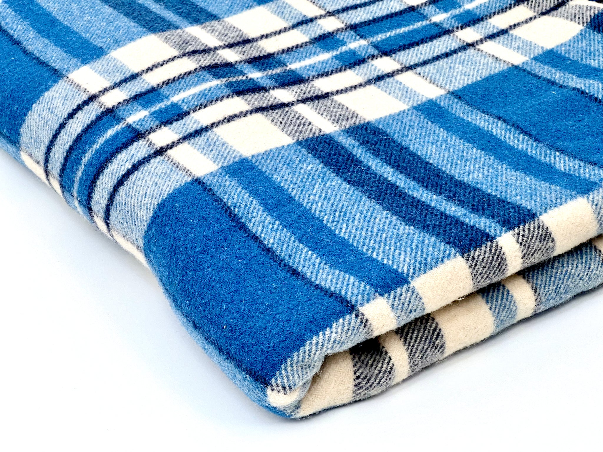 Vintage Plaid Australian Wool Blanket Blue, Navy – That Retro Piece