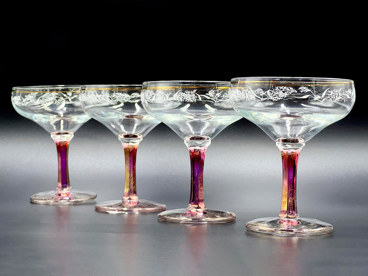 Copas de champán Crown Crystal Glass (Australia) 'Elyse' (juego x4)