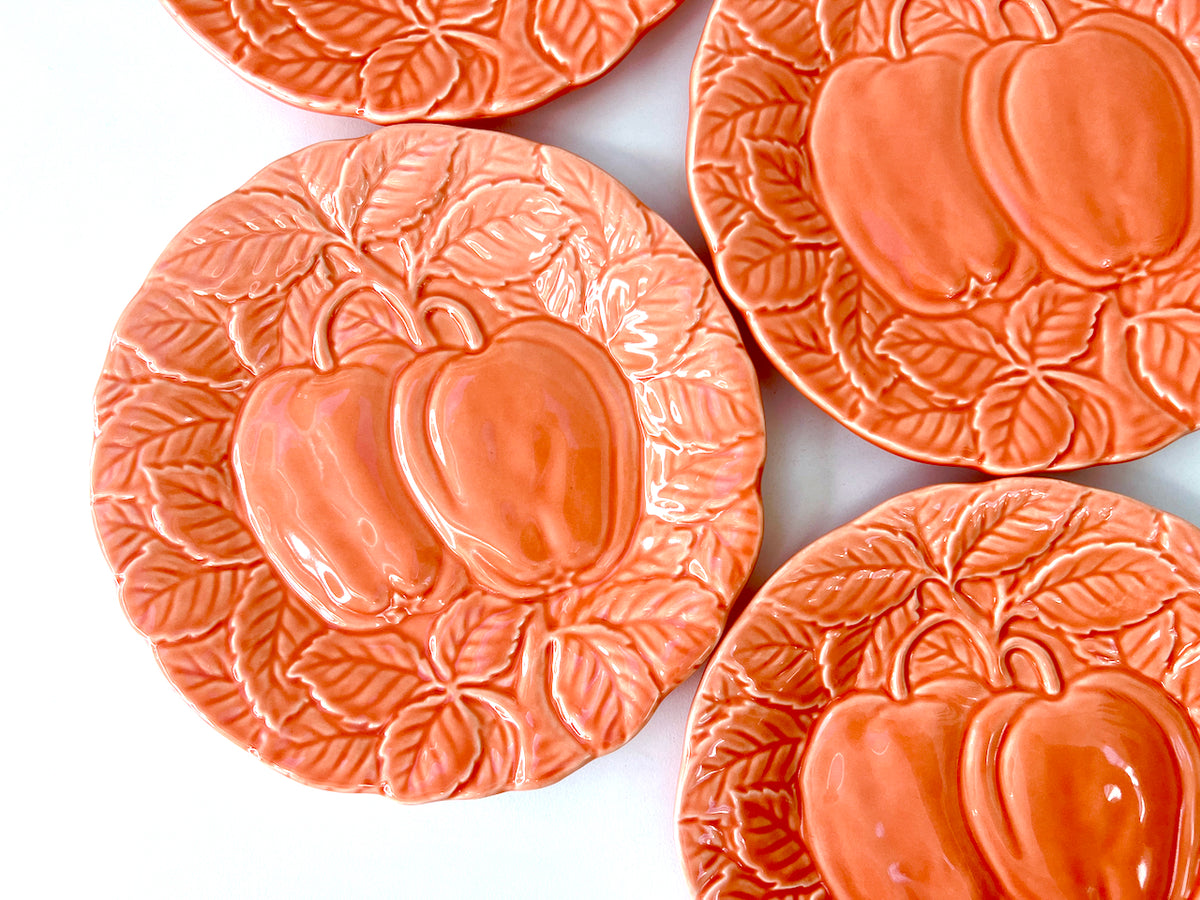 Bordallo Pinheiro (Portugal) 'Peaches' in Peach, 8" Salad Plates [Sold Separately]