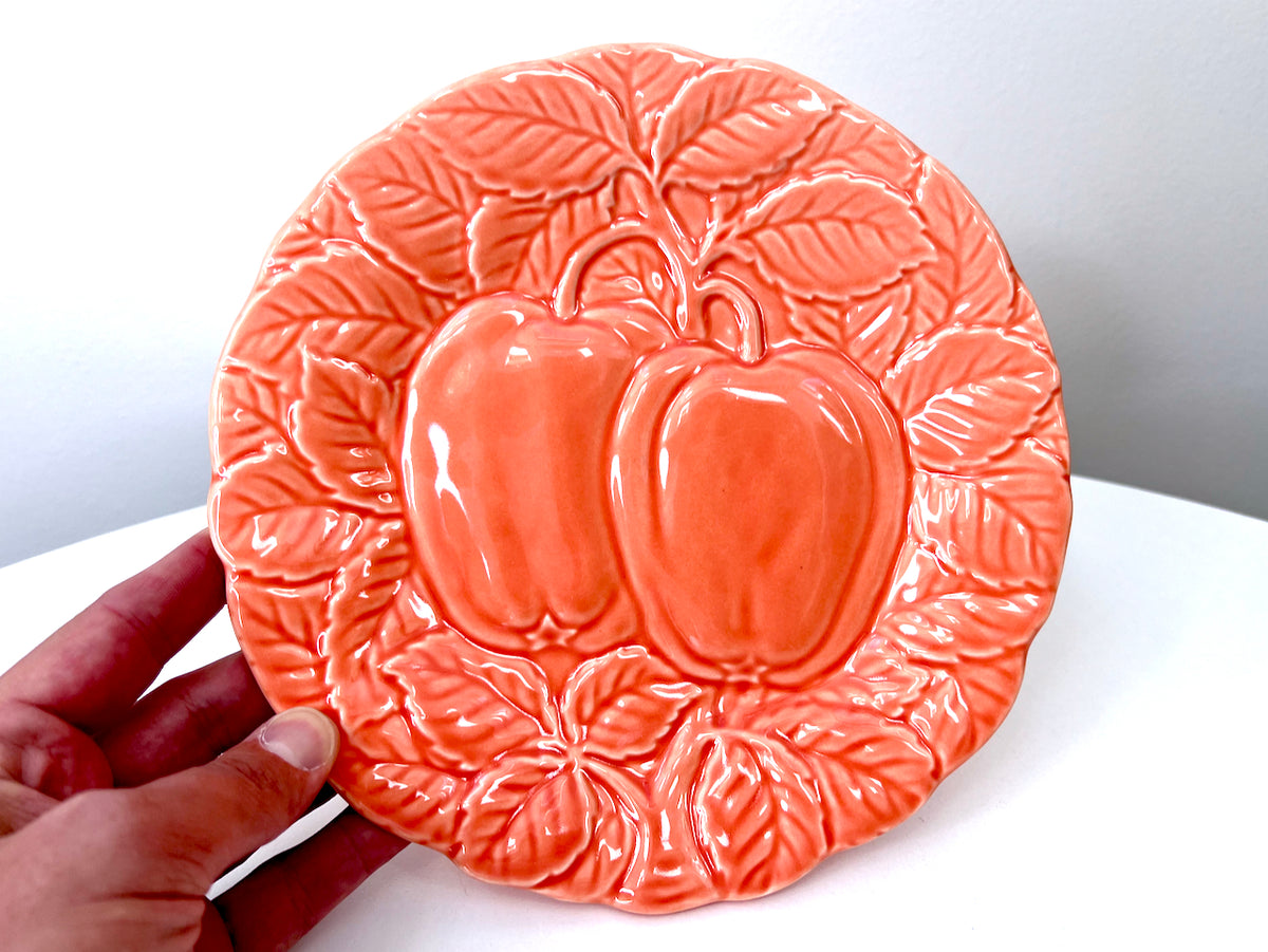 Bordallo Pinheiro (Portugal) 'Peaches' in Peach, 8" Salad Plates [Sold Separately]
