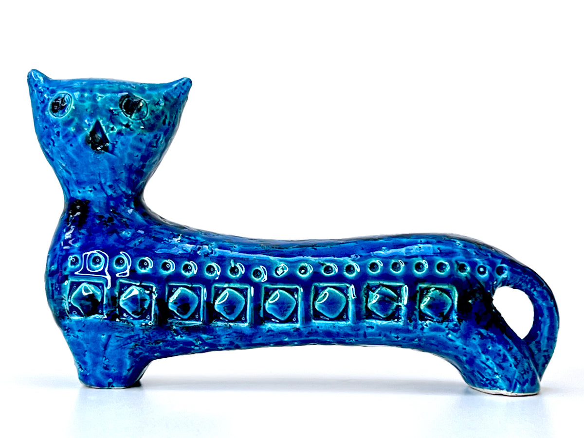 Bitossi (Italy) 'Rimini Blu' 7" Long Cat