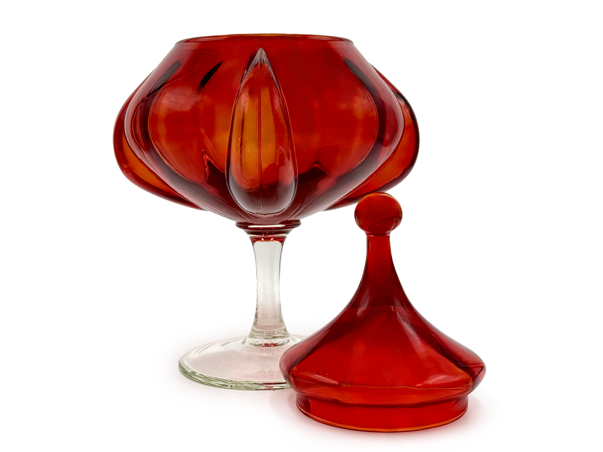 Pot d'apothicaire Stelvia Glass (Empoli, Italie) 30 cm, rouge *PIÈCE RARE*