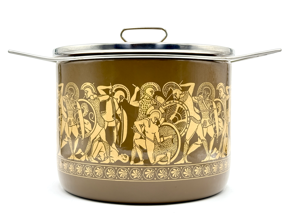 Siltal (Italy) Enamel Extra Large Round Saucepan/Stockpot | Grecian/Roman