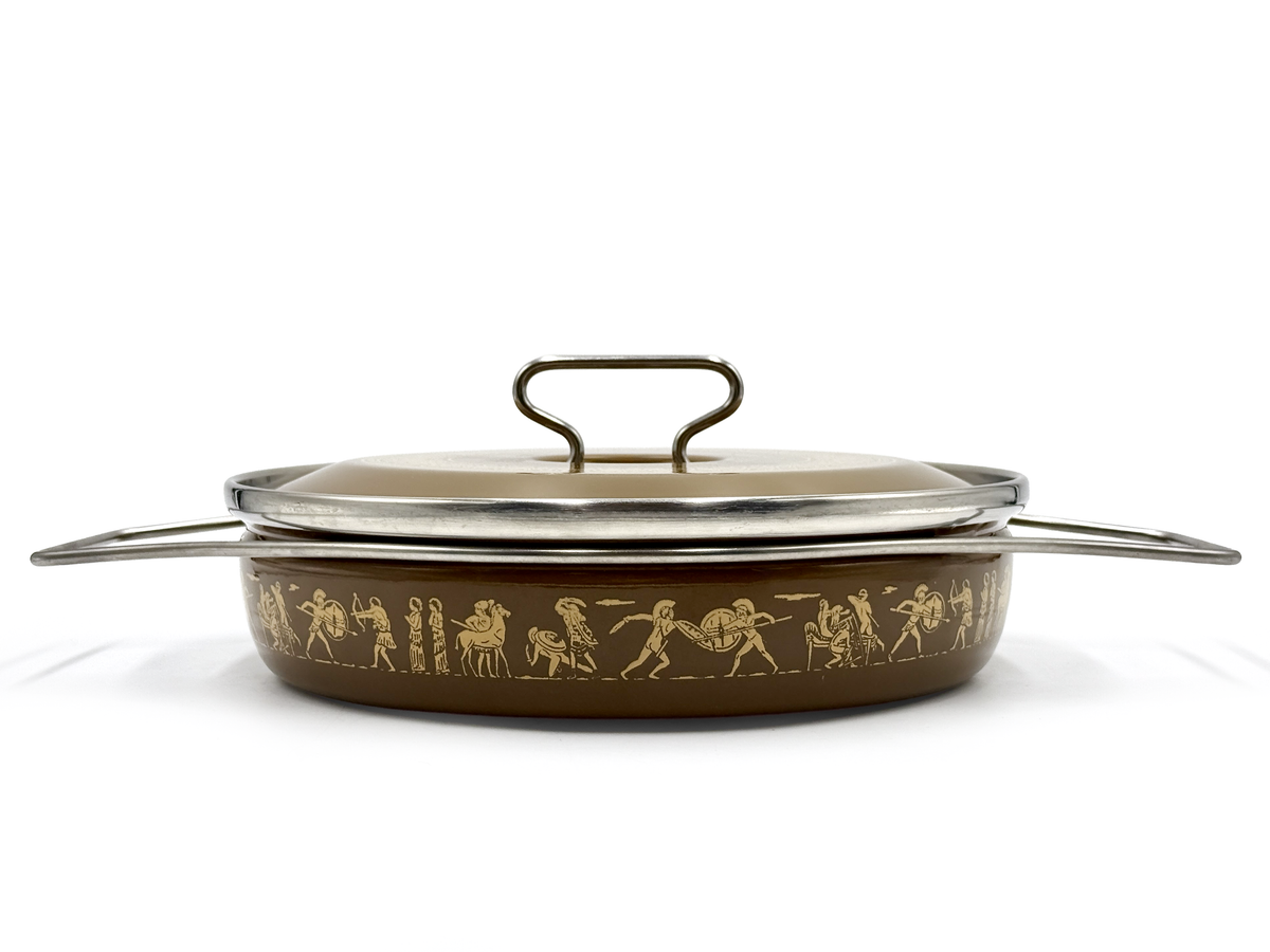 Siltal (Italy) Enamel Large Frypan | Grecian/Roman Theme | Designed by Carla Agnelli