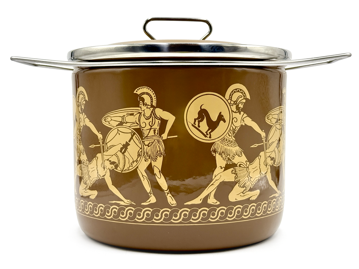 Siltal (Italy) Enamel Large Round Saucepan | Grecian/Roman